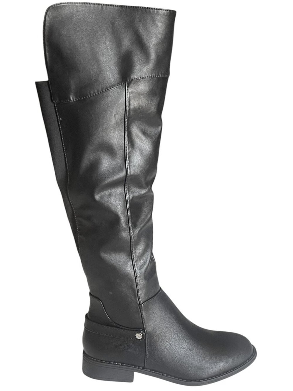 Wild Diva Oksana-85 Convertible Over Knee Back Elastic Panel Black Boots 7.5